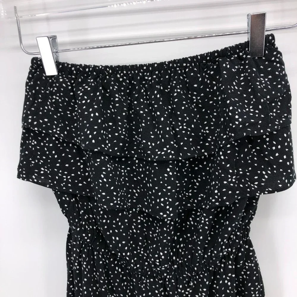 New Pins and Needles Shorts Romper‎ Small Black White Womens Rompers
